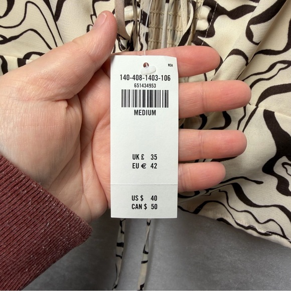 Abercrombie & Fitch Cream and Brown Abstract Tie-Front Cami - Picture 2 of 10